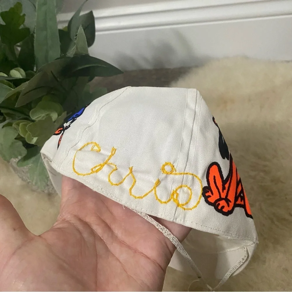 Vintage 1970s 1980s Walt Disney World Baby Bonnet Hat Mickey Donald Pluto RARE